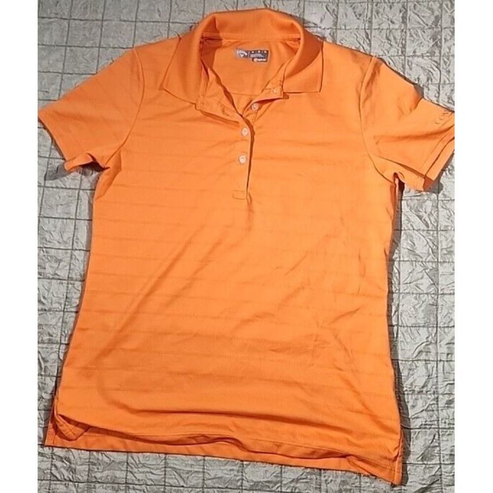 Callaway Convergys Polo Golf Shirt Womens Medium‎ Orange Casual Logo - Picture 7 of 10